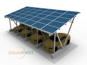 Montagem de garagem solar de alumínio no solo