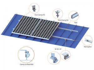 SolFirsTech SUPORTE DE TELHADO DE METAL - GRAMPOS DE TELHADO COM COSTURA PERMANENTE