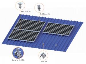 SolFirsTech SUPORTE DE TELHADO DE METAL - GRAMPOS DE TELHADO TRAPEZOIDES