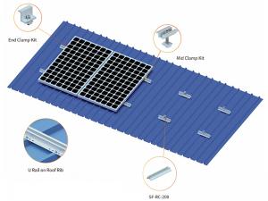 Suporte de telhado de metal SolFirsTech - trilho em U