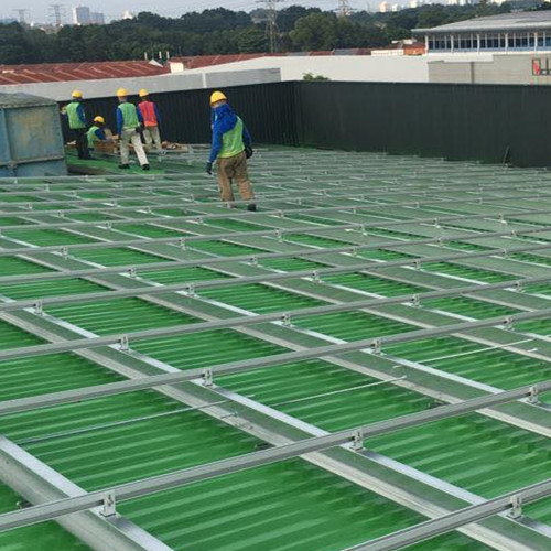 Projeto de telhado de metal verde de 1 MWp na Malásia em 2020